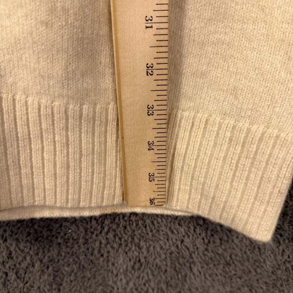 MNG Mango Sweater Womens Medium Cream Turtleneck Tunic Oversized Wool Blend - Picture 6 of 9
